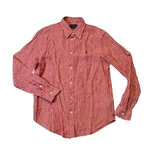 Polo Ralph Lauren mens M Medium relaxed fit 100% linen button up casual shirt